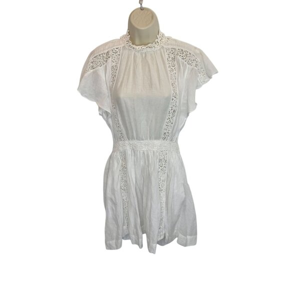 Isabel Marant Etoile Gisele White Lace Mini Dress - Size 8 - Picture 2 of 14